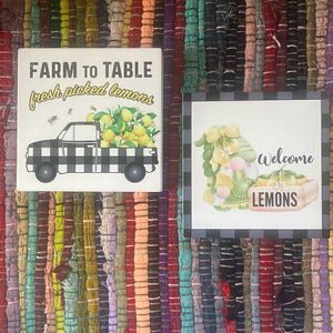 Farmhouse lemon themed country kitchen small wall decor